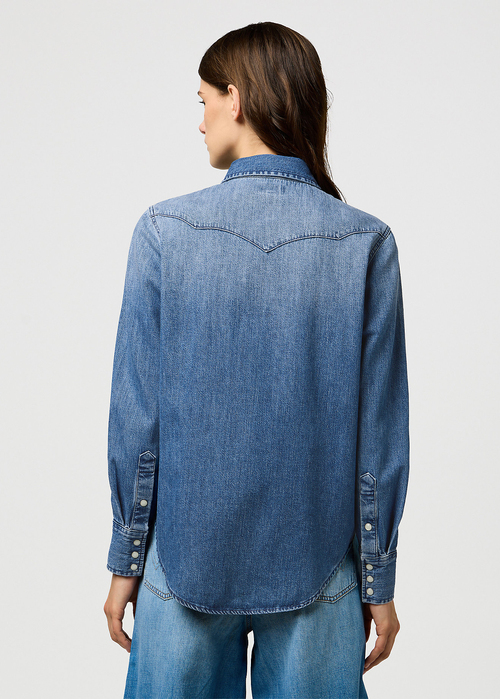 Damska Koszula Dzinsowa Wrangler Heritage Shirt Light Hand - 112373227