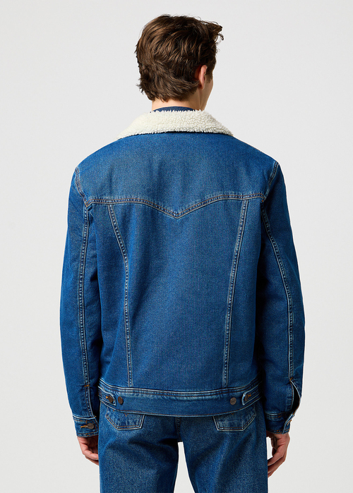 Meska Kurtka Dzinsowa Wrangler Sherpa Classic Jacket Mid Stone - 112371440