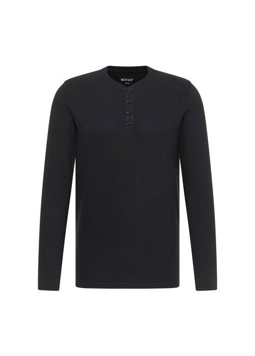 Meska Koszulka Z Dlugim Rekawem Mustang Style Atchison Jet Black - 1016877-4188