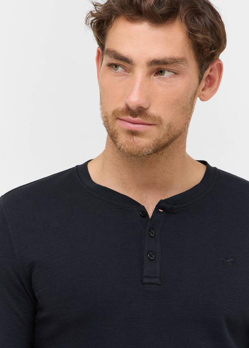 Meska Koszulka Z Dlugim Rekawem Mustang Style Atchison Jet Black - 1016877-4188