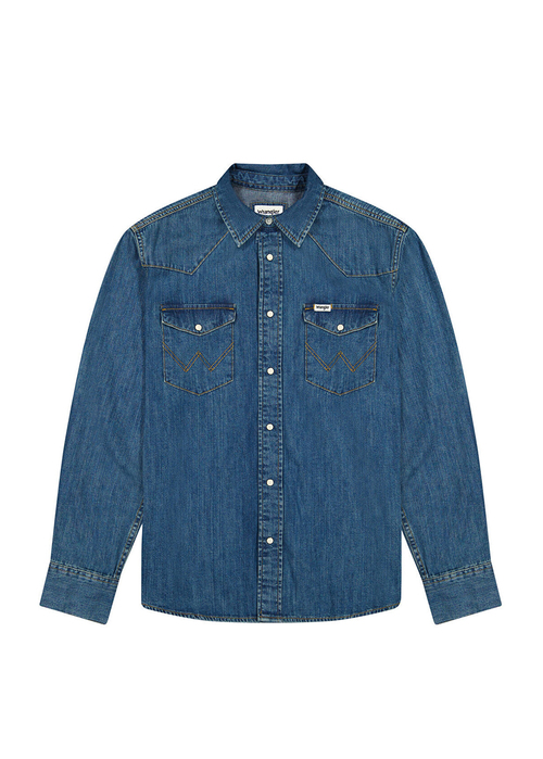 Mska Koszula Dinsowe Wrangler Western Shirt Olive Breeze - 112371572