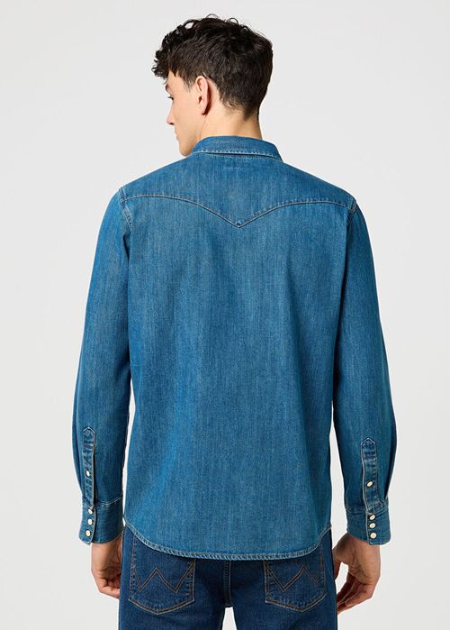 Meska Koszula Dzinsowe Wrangler Western Shirt Olive Breeze - 112371572