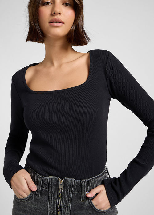 Lee Long Sleeve Square Neck Black - 112370951