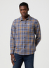 Meska Koszula Wrangler Overshirt Navy Tan Check - 112371408
