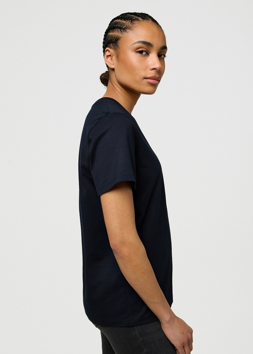 Damski T Shirt Wrangler V Neck Tee Black - 112371127