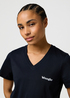 Damski T Shirt Wrangler V Neck Tee Black - 112371127