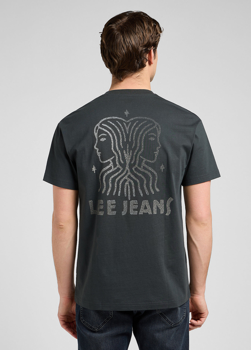 Meski T Shirt Lee Short Sleeve Tee Washed Black - 112370522