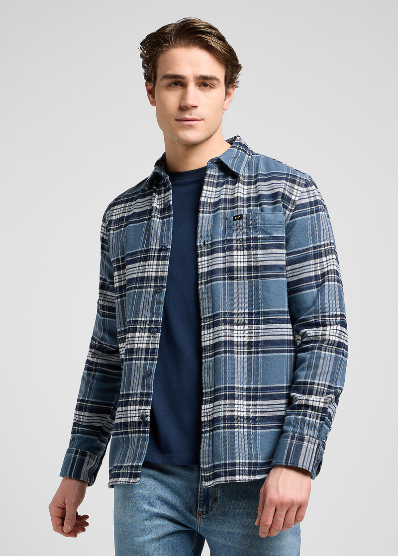 Meska Koszula Materialowe Lee Mercantile Shirt Vintage Blue Plaid Check - 112370574