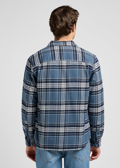 Meska Koszula Materialowe Lee Mercantile Shirt Vintage Blue Plaid Check - 112370574