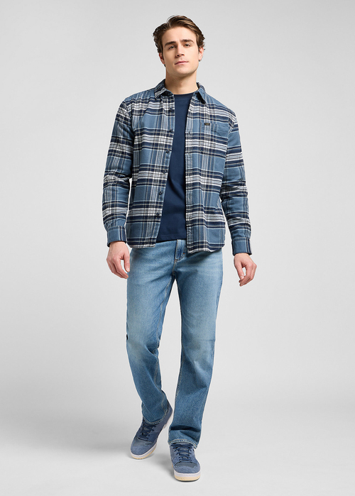 Meska Koszula Materialowe Lee Mercantile Shirt Vintage Blue Plaid Check - 112370574