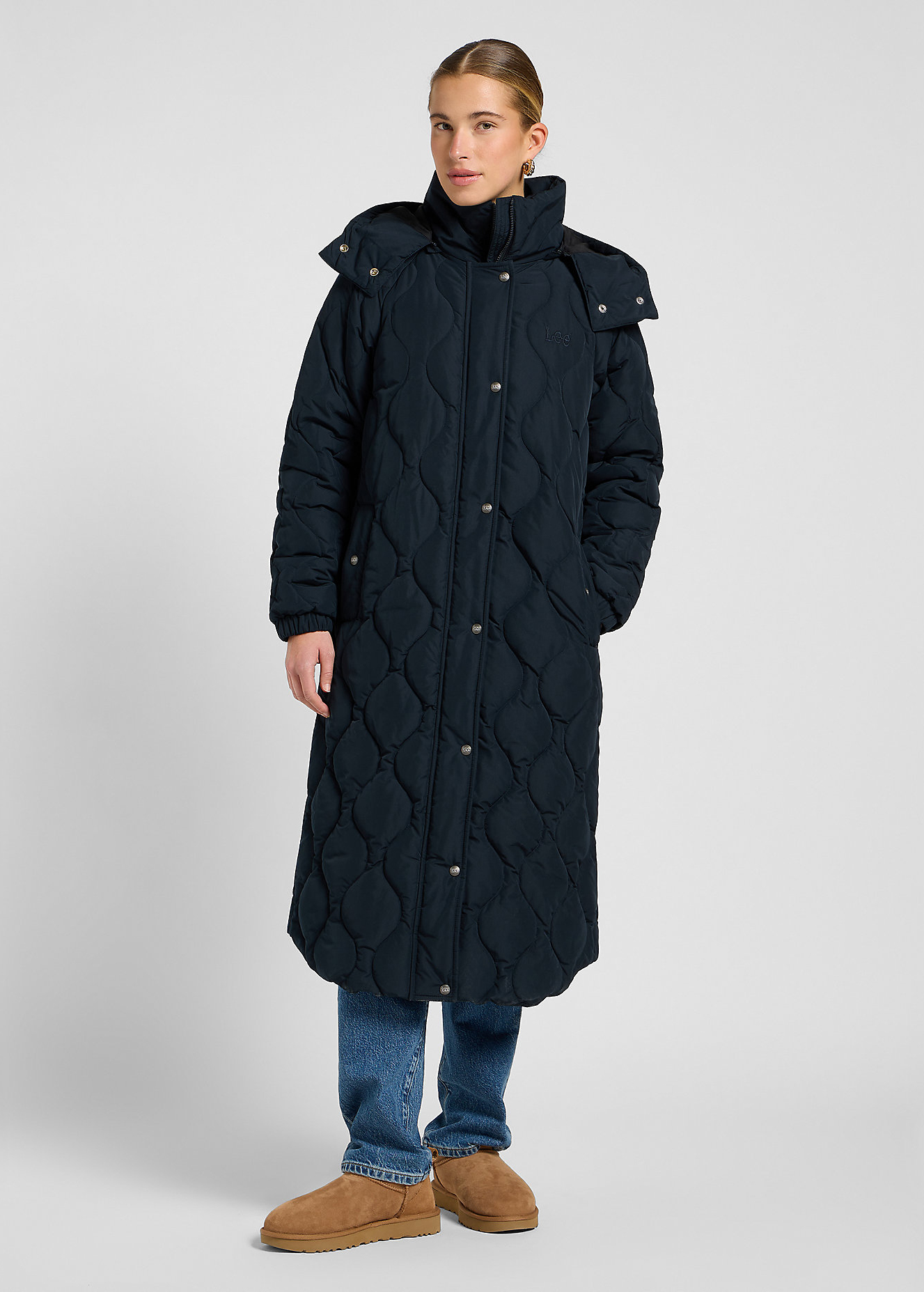 Damska Kurtka Zimowa Lee Long Puffer Unionall Black - 112371005