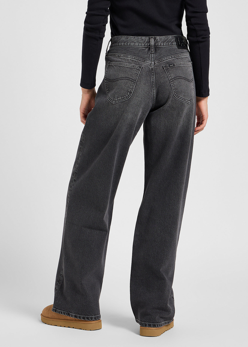 Damskie Spodnie Dzinsowe Lee Low Slung Slouch Charred Black - 112371088