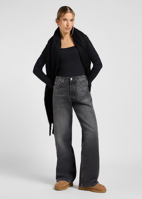 Damskie Spodnie Dinsowe Lee Low Slung Slouch Charred Black - 112371088