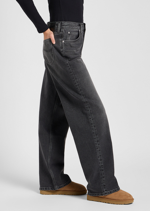 Damskie Spodnie Dinsowe Lee Low Slung Slouch Charred Black - 112371088