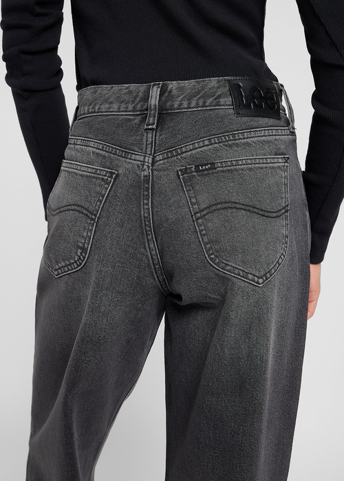 Damskie Spodnie Dinsowe Lee Low Slung Slouch Charred Black - 112371088