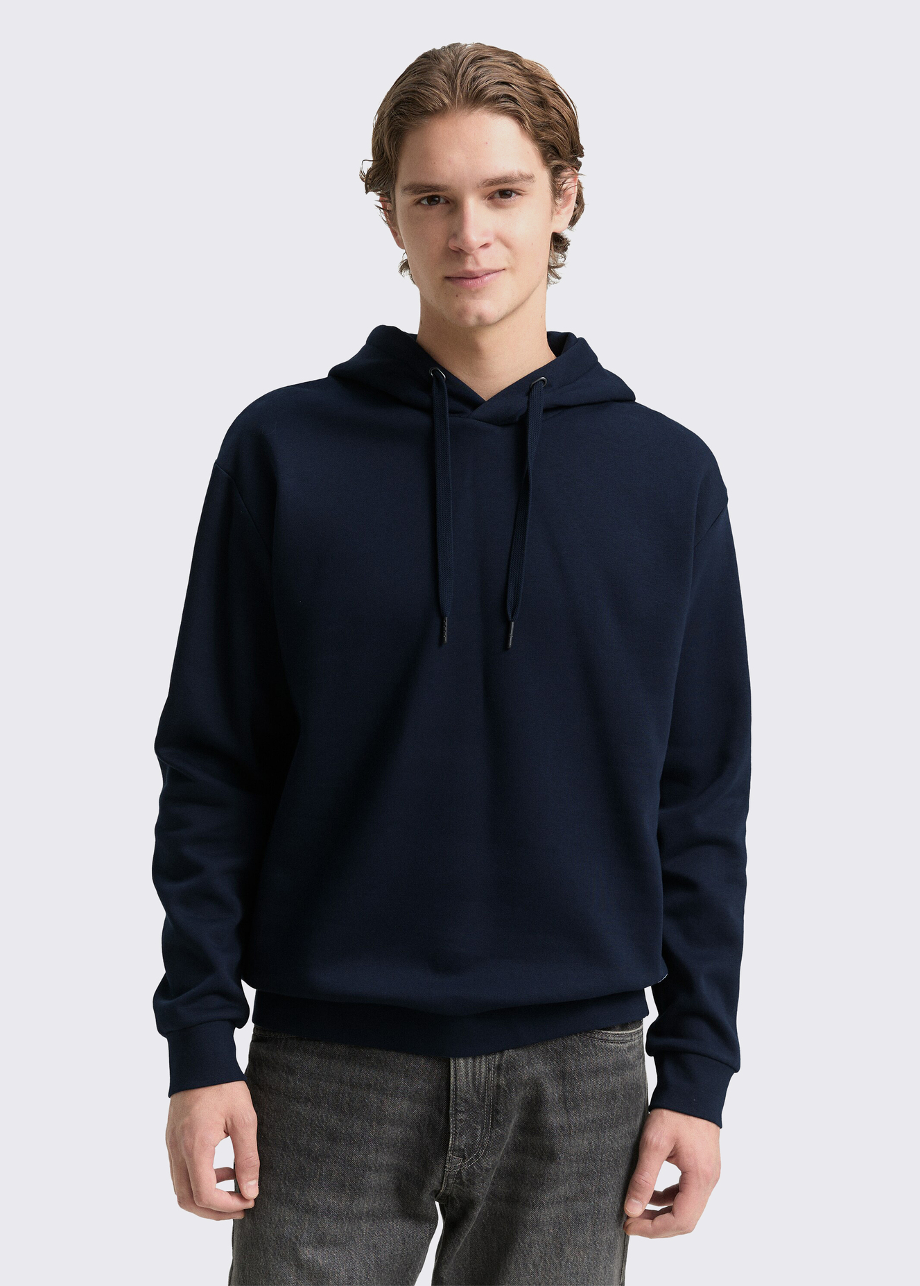 Meska Bluza Tom Tailor Hoodie Sweatshirt With Logo Sky Captain Blue - 1049017-10668