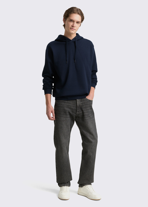 Meska Bluza Tom Tailor Hoodie Sweatshirt With Logo Sky Captain Blue - 1049017-10668