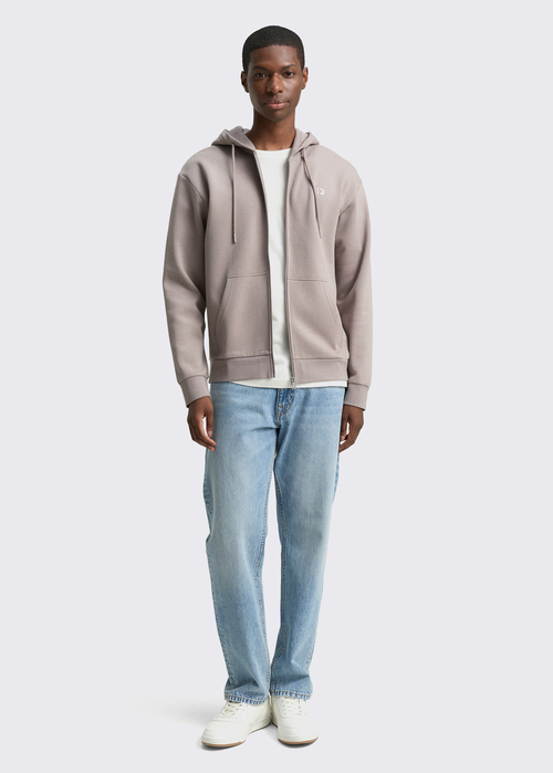 Mska Bluza Denim Tom Tailor Hoodie Sweatshirt With Logo Print Satellite - 1048078-13316