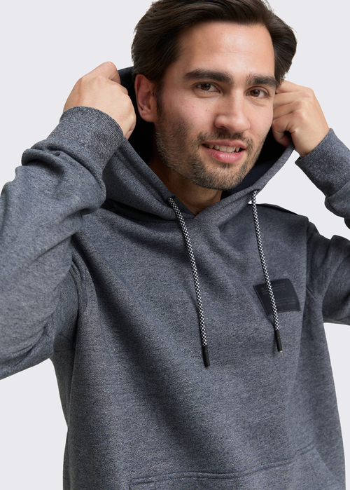 Meska Bluza Tom Tailor Hoodie Sweatshirt Navy Grindle Structure - 1048592-19932