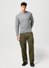 Meski Sweter Wrangler Cable Knit Sweater Grey Heather - 112371666