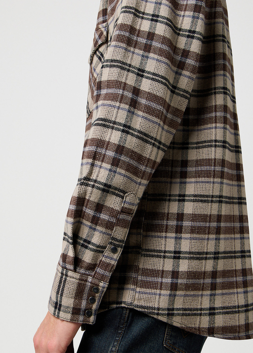 Meska Koszula Materialowe Wrangler Western Shirt Rich Black Check - 112371526