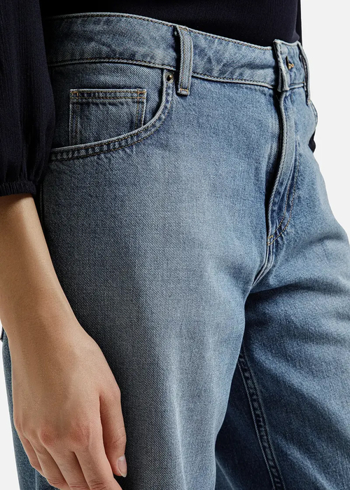 Damskie Spodnie Dinsowe Niebieski Dzinsy Z Szerok Nogawk Cross Jeans - P-540-013