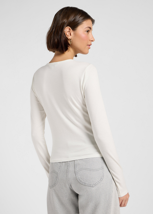 Koszulka Z Dlugim Rekawem Lee Corset Top Ecru - 112370971