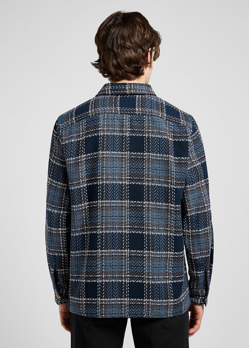 Mska Koszula Materiaowe Lee Textured 2pkt Shirt Mood Indigo Grey Pla - 112372627