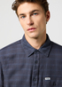 Meska Koszula Materialowe Wrangler One Pocket Flannel Shirt Midnight Grey Check - 112371523