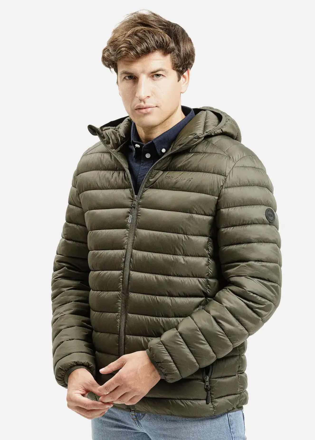 Meska Kurtka Przejsciowa Zielona Pikowana Kurtka Cross Jeans - 40304-002