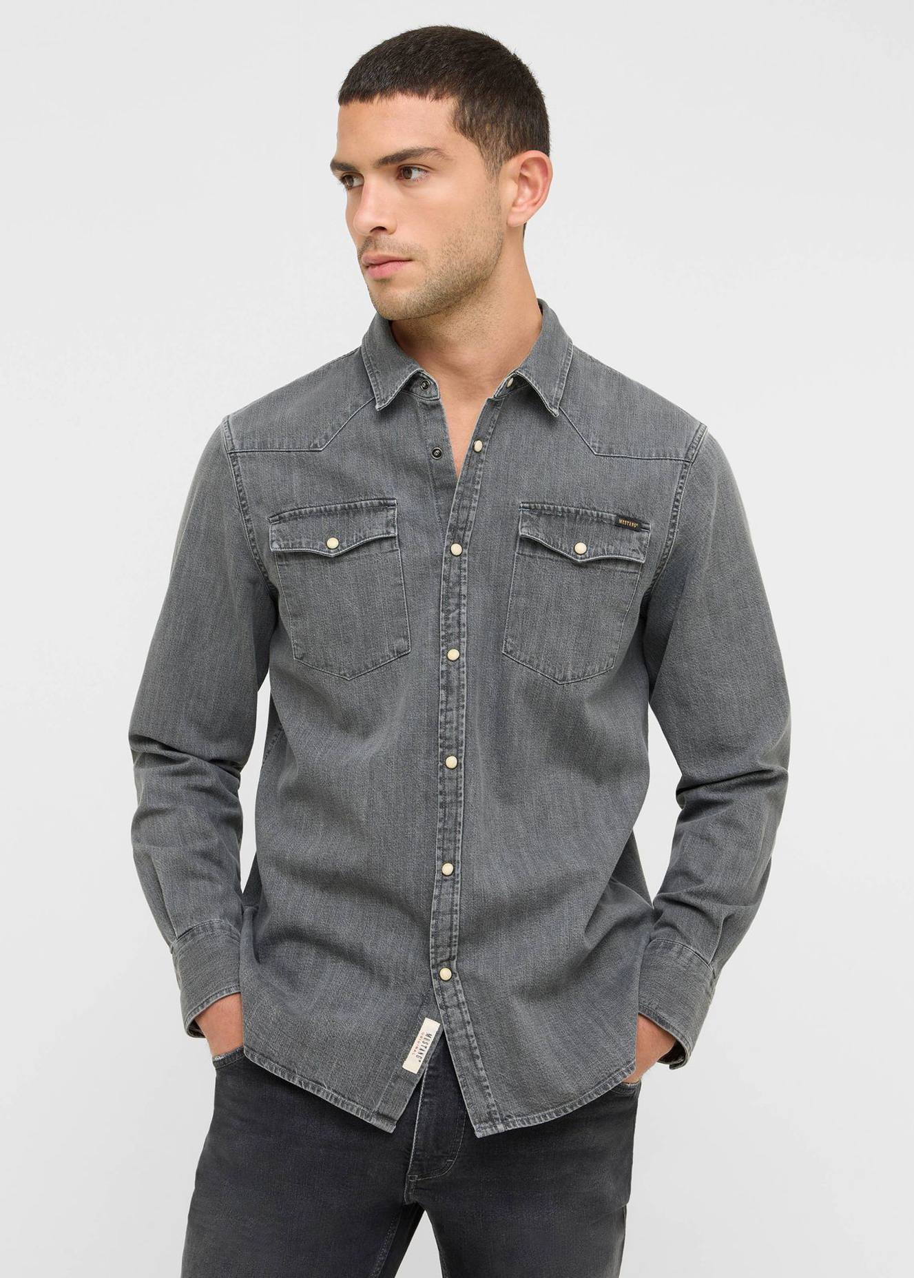 Mska Koszula Dinsowe Mustang Duver Denim Black - 1016957-4000-300