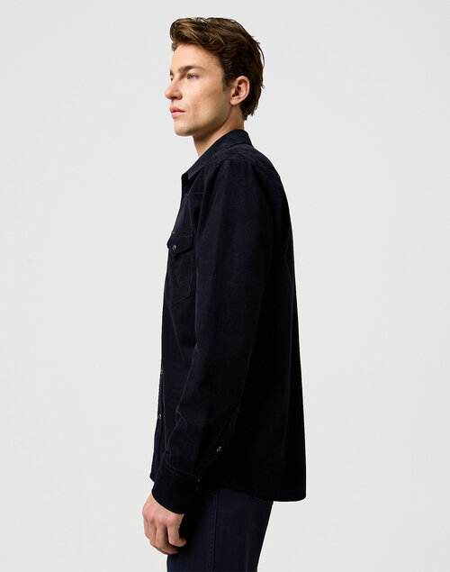 Mska Koszula Materiaowe Wrangler Cord Western Shirt Black - 112371429