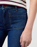 Damskie Spodnie Dzinsowe Wrangler Flare Jeans Dark Wash - 112351028