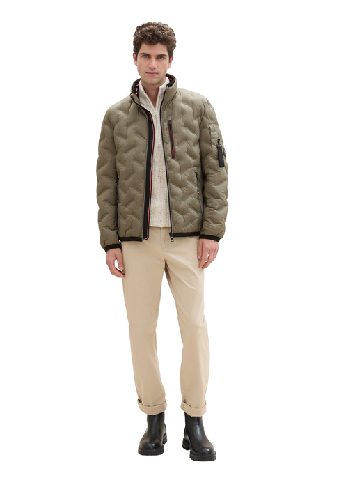 Mska Kurtka Zimowa Tom Tailor Hybrid Jacket Smokey Olive Green - 1041309-32097