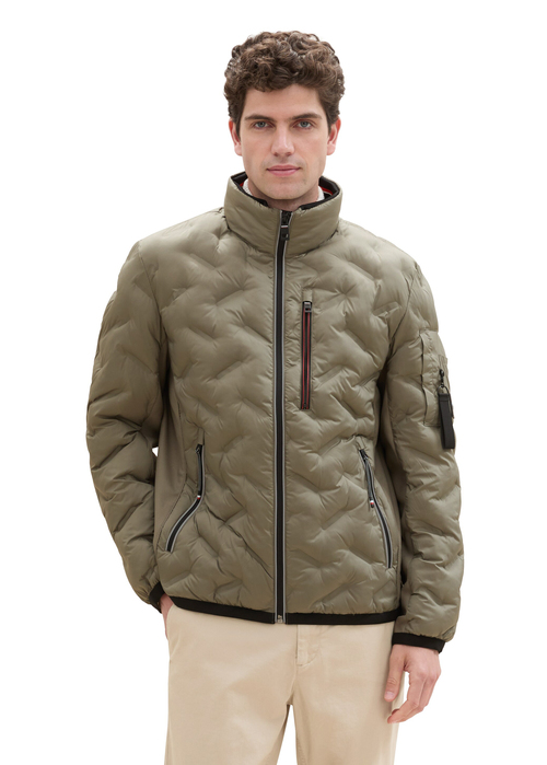 Mska Kurtka Zimowa Tom Tailor Hybrid Jacket Smokey Olive Green - 1041309-32097