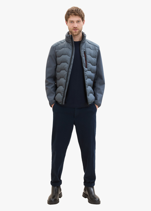 Meska Kurtka Zimowa Tom Tailor Hybrid Jacket Stormy Teal - 1042487-28128