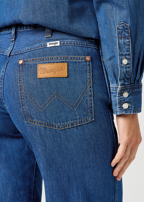 Damskie Spodnie Dzinsowe Wrangler World Wide Real Blue - 112362656