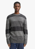 Tom Tailor Knitted Jumper Black White Mouline Stripe - 1049213-37038