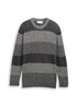 Mski Sweter Tom Tailor Knitted Jumper Black White Mouline Stripe - 1049213-37038