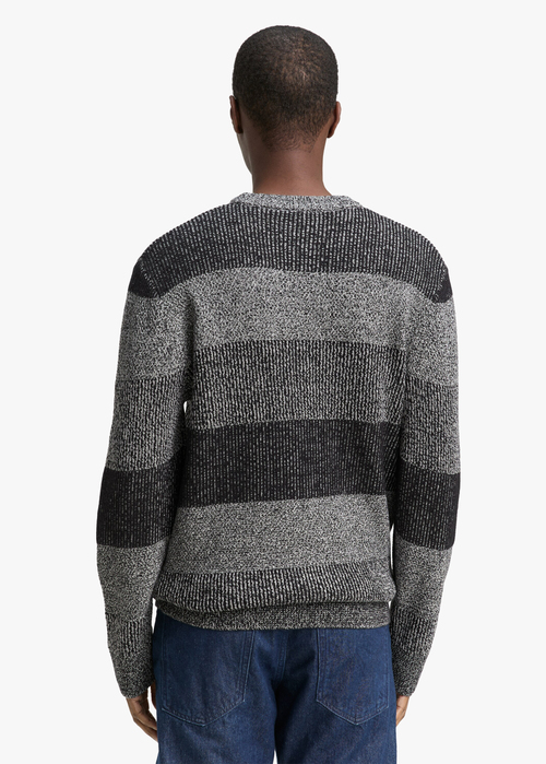 Tom Tailor Knitted Jumper Black White Mouline Stripe - 1049213-37038