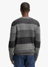 Mski Sweter Tom Tailor Knitted Jumper Black White Mouline Stripe - 1049213-37038