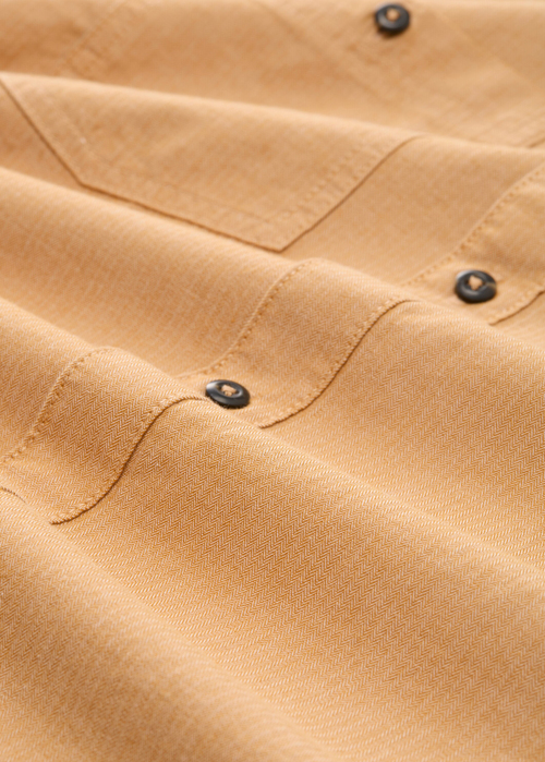 Tom Tailor Regular Fit Shirt Mid Brown Herringbone - 1048445-38973