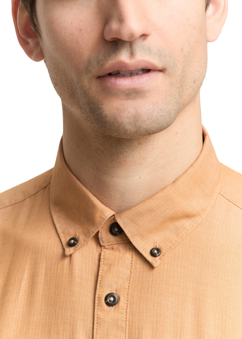 Tom Tailor Regular Fit Shirt Mid Brown Herringbone - 1048445-38973