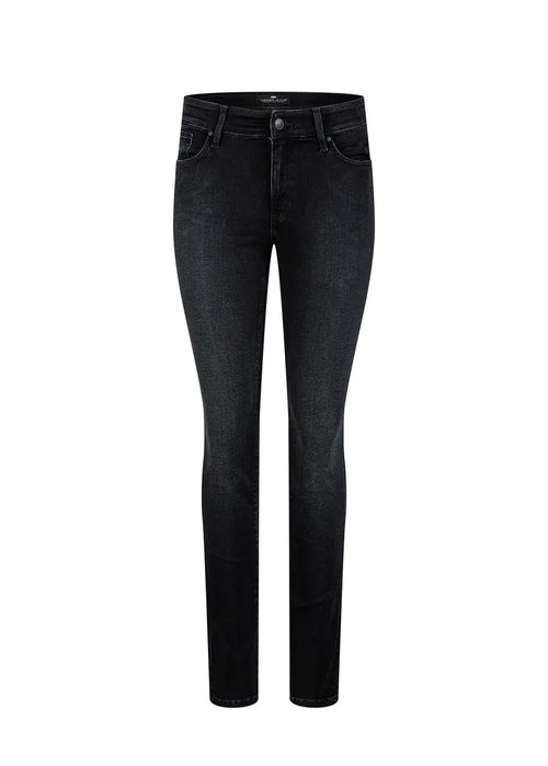 Damskie Spodnie Dzinsowe Granatowe Dopasowane Dzinsy Anya Cross Jeans - P-489-271