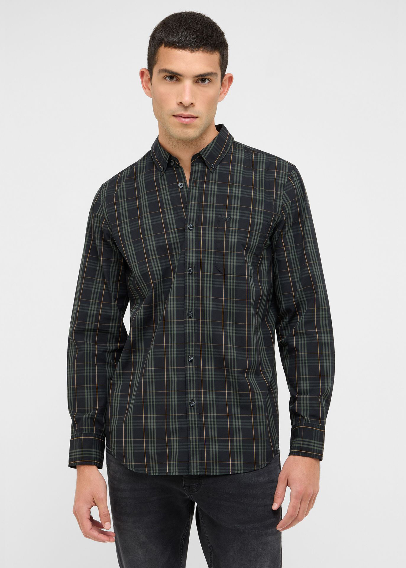 Meska Koszula Materialowe Mustang Chester Multi Check Black - 1017199-12813