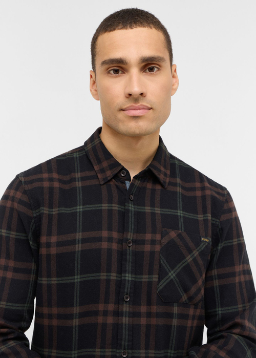 Meska Koszula Materialowe Mustang Eastbridge Check Brown Black - 1017194-12811