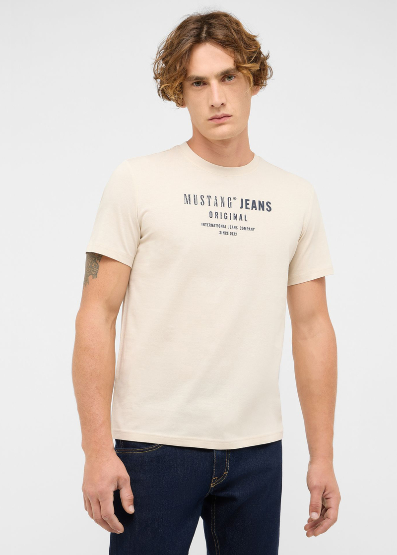 Meski T Shirt Mustang Austin Oatmeal - 1017133-4092