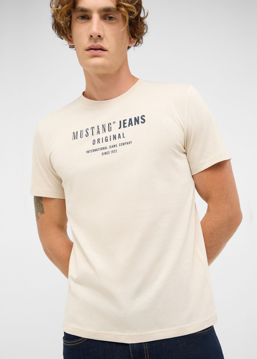 Meski T Shirt Mustang Austin Oatmeal - 1017133-4092