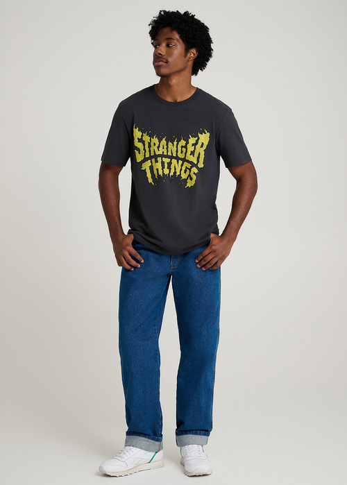 Meski T Shirt Wrangler Stranger Things Tee Washed Black - 112378547