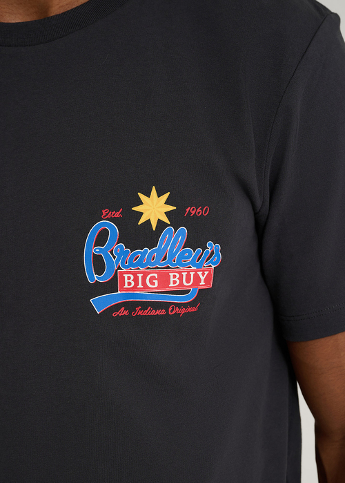 Meski T Shirt Wrangler X Stranger Things Bradleys Big Buy Tee Washed Black - 112378548